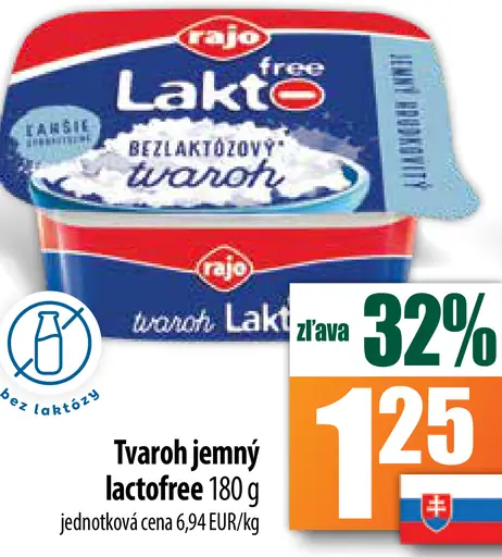 Tvaroh jemný lactofree