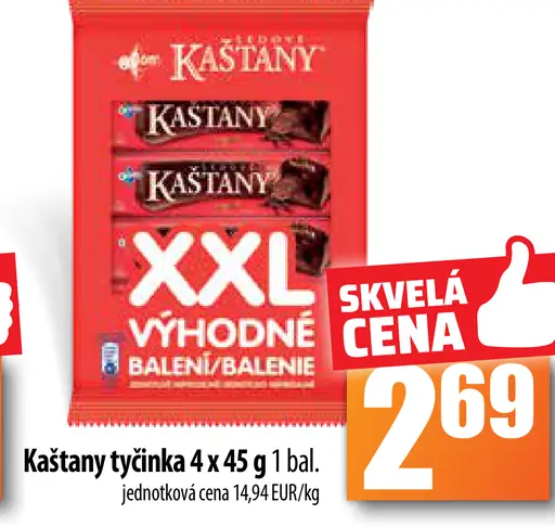 Kaštany tyčinka 4 x 45 g