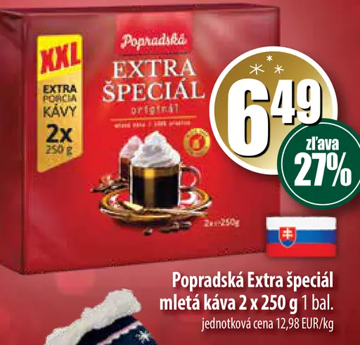 Popradská Extra špeciál mletá káva