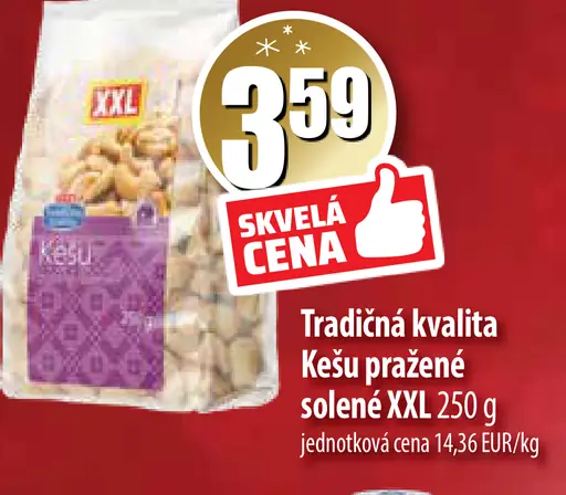 Kešu pražené solené XXL