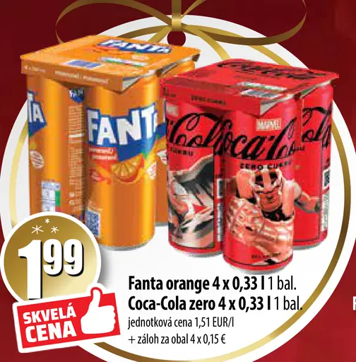 Coca-Cola zero 4 x 0,33