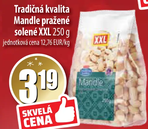 Mandle pražené solené XXL