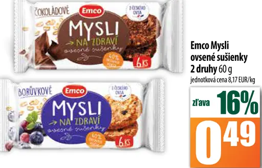 Emco Müsli ovsené sušienky čokoládové