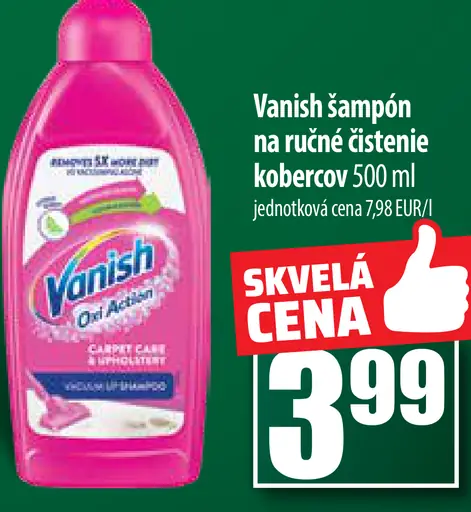 Vanish šampón na ručné čistenie kobercov