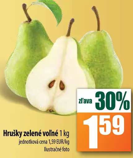 Hrušky zelené voľne