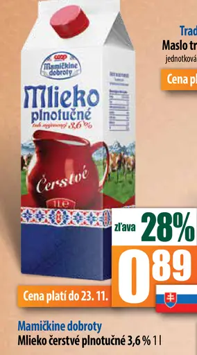 mlieko plnotučné