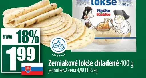 Zemiakové lokše chladené