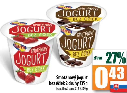 Smotanový jogurt bez éčiek