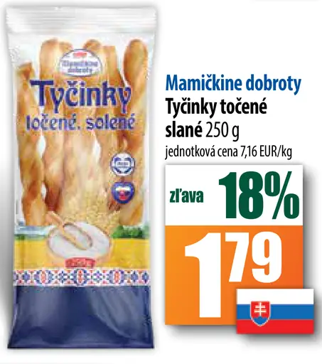 Tyčinky točené slané