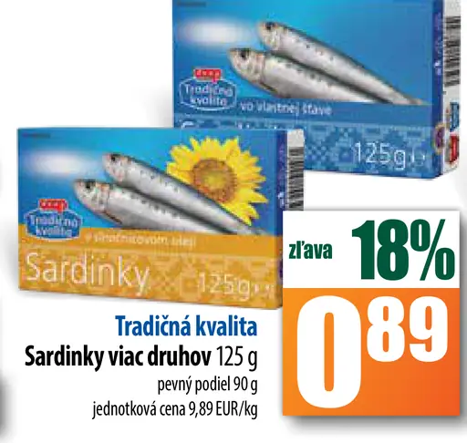 Sardinky viac druhov