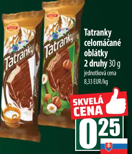 Tatranky celomáčené oblátky