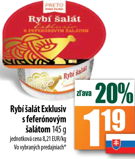 Rybí šalát Exklusiv s feferónovým šalátom