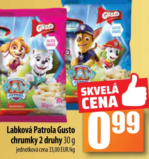 Labková Patrola Gusto chrumky 2 druhy