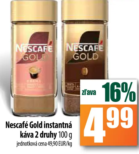 Nescafé Gold instantná káva 2 druhy