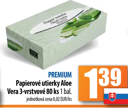 Papierové utierky Aloe Vera 3-vrstvové 80 ks