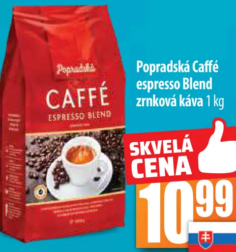 Popradská Caffé espresso Blend zrnkova káva