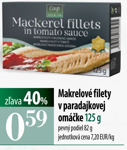 Makrelové filety v paradajkovej omáčke