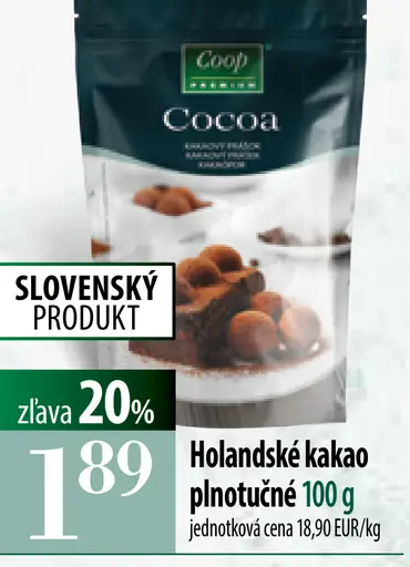 Holandské kakao plnotučné