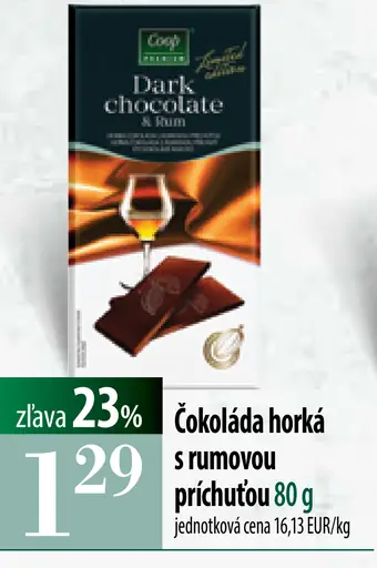 Čokoláda horká s rumovou príchuťou