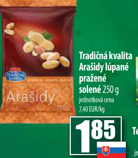 Tradicionálna kvalita Arašidy lúpane pražené solené