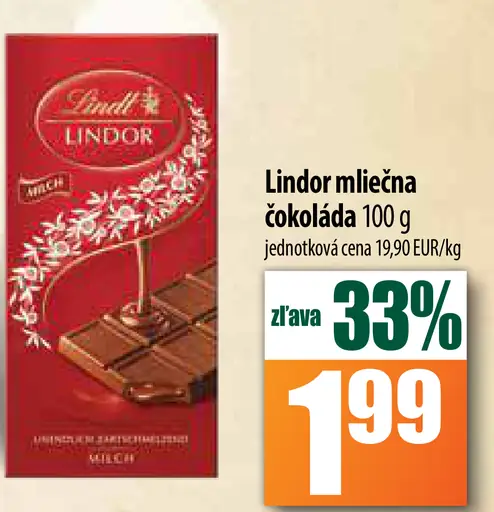 Lindor mliečna čokoláda