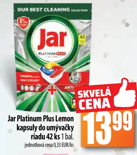 Jar Platinum Plus Lemon kapsuly do umývačky riadu