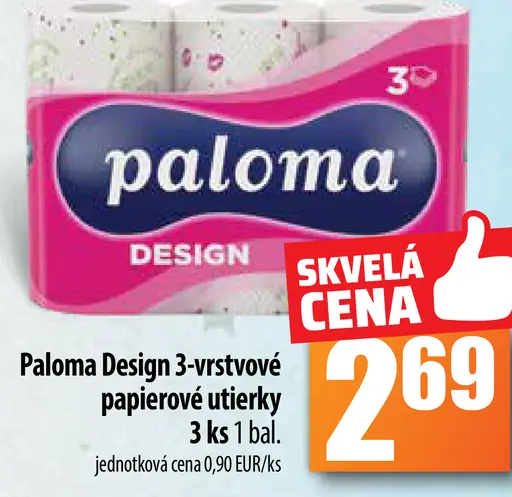 Paloma Design 3-vrstvové papierové utierky