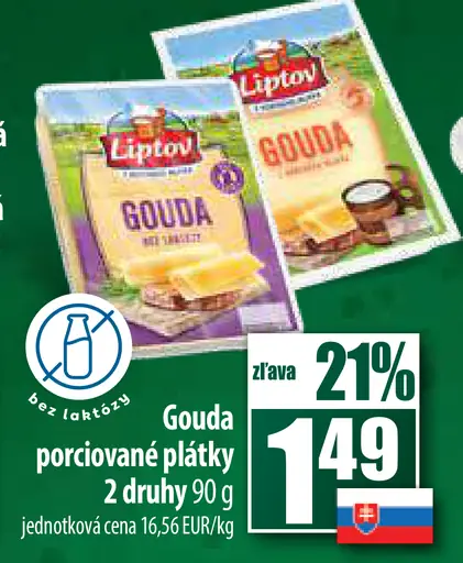 Gouda porciované plátky