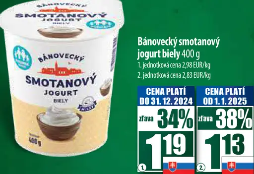 Bánovecký smotanový jogurt biely