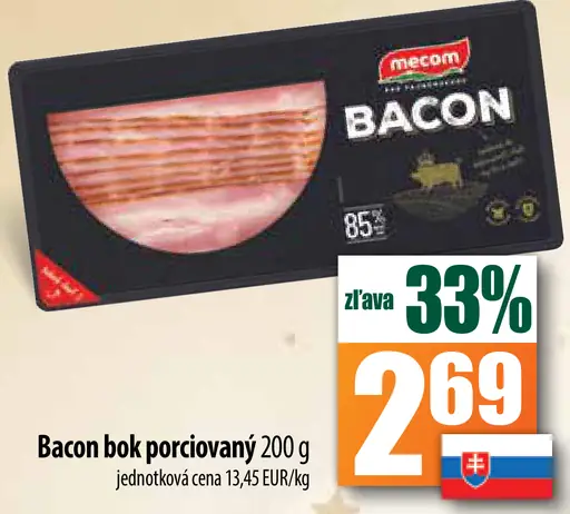 Bacon bok porciovaný