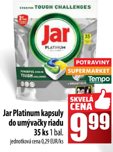 Jar Platinum kapsuly do umývačky riadu