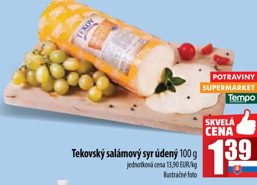 Tekovský salámový syr údený