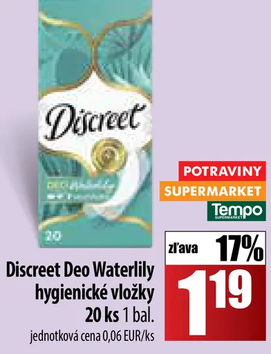 Discreet Deo Waterlily hygienické vložky