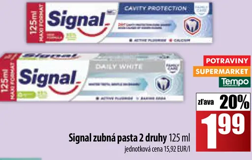 Signal zubná pasta 2 druhy