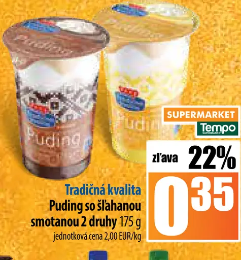 Puding so šľahanou smotanou 2 druhy