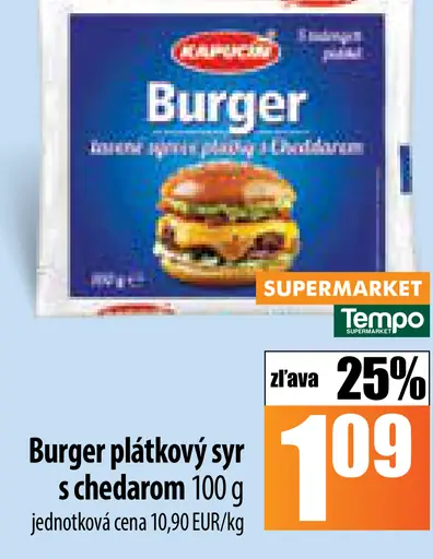 Burger plátkový syr s čedarom