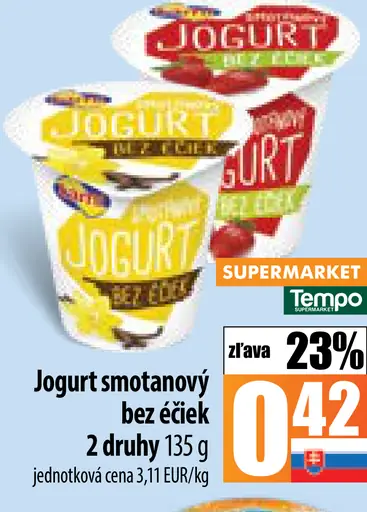 Jogurt smotanový bez éčiek