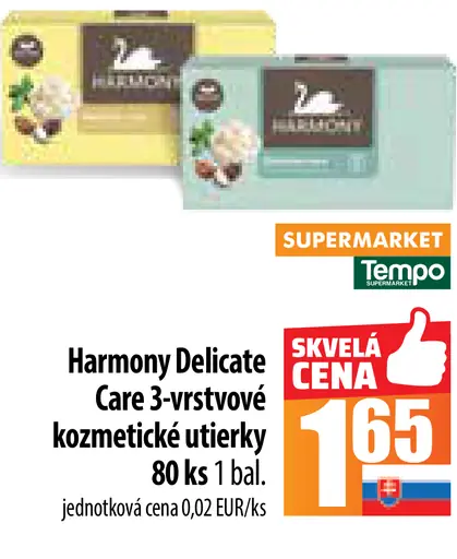 Harmony Delicate Care 3-vrstvé kozmetické utierky