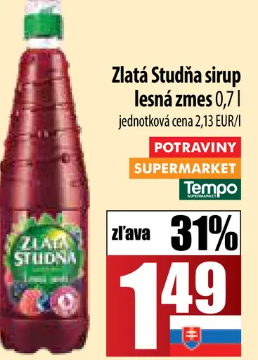 Zlatá Studňa sirup Lesná zmes