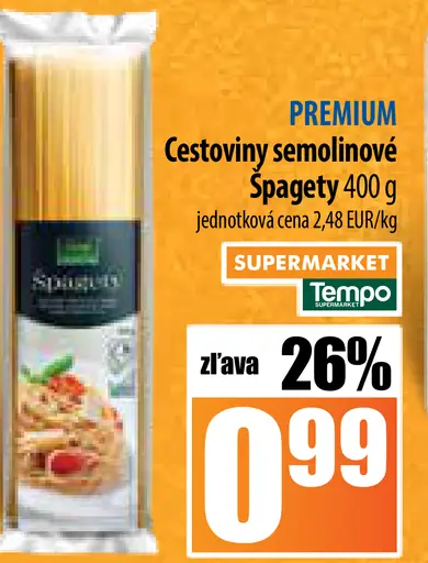 Cestoviny semolinové Špagety