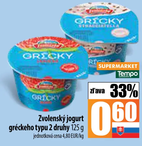 Zvolenský jogurt gréckého typu 2 druhy