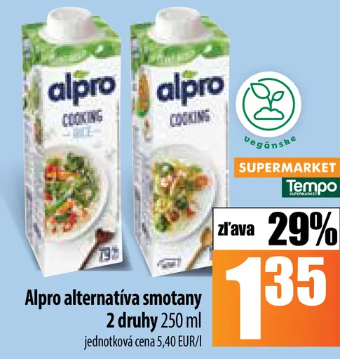 Alpro alternatíva smotany