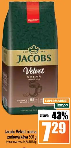 Jacobs Velvet Crema zrnková káva