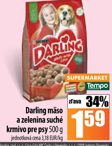 Darling mäso a zelenina suché krmivo pre psy