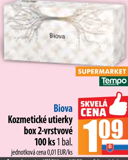 Kozmetické utierky box 2-vrstvové