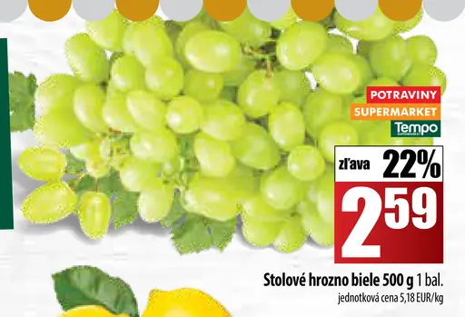 Stolové hrozno biele