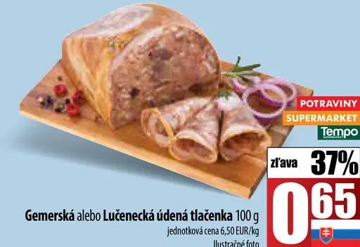 Gemerská alebo Lučenecká údená tlačenka