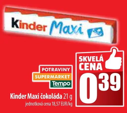 Kinder Maxi čokoláda