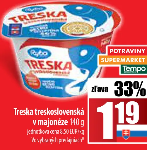 Treska treskoslovenská v majonéze