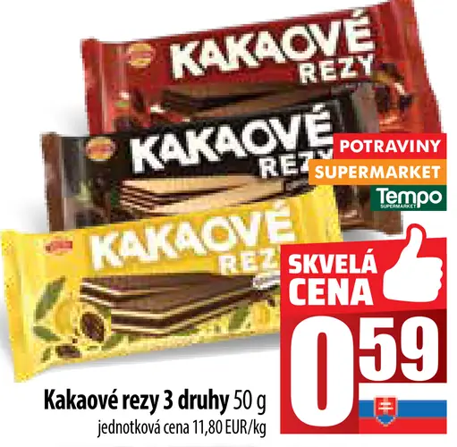 Kakaové rezy 3 druhy